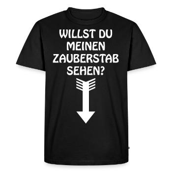 Ma baguette magique Drôle de bite pénis - T-shirt Premium bio Homme - noir - Devant - Nico (187cm)