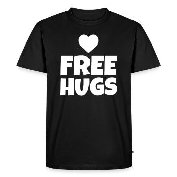 HUGS GRATUIT - T-shirt Premium bio Homme - noir - Devant - Nico (187cm)