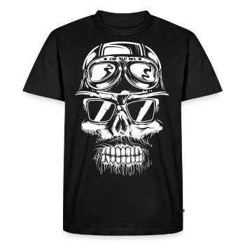 skull 05 motorcycle shirt halloween tuning evil - Men's Premium Organic T-Shirt - black - Front - Nico (187cm)