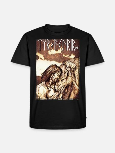 Tyr + Fenrir - Men's Premium Organic T-Shirt - black