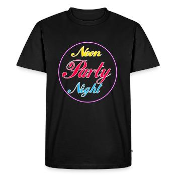 Neon party UV night shirt pour célébrer comme cadeau - T-shirt Premium bio Homme - noir - Devant - Nico (187cm)