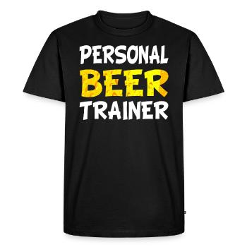 Beer Party Sayings Personal Beer Trainer - Men's Premium Organic T-Shirt - black - Front - Nico (187cm)