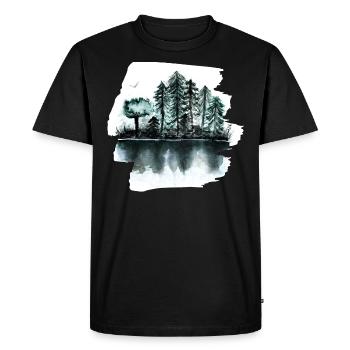 forêt - T-shirt Premium bio Homme - noir - Devant - Nico (187cm)