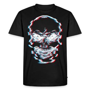 Skull, skull, glitch - Men's Premium Organic T-Shirt - black - Front - Nico (187cm)