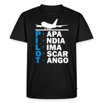 Pilote d'avion cadeau I aviateur d'aviation - T-shirt Premium bio Homme - noir - Devant - Nico (187cm)
