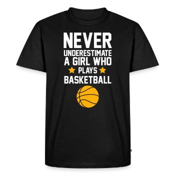 Joueur de basket fille cadeau I streetball - T-shirt Premium bio Homme - noir - Devant - Nico (187cm)