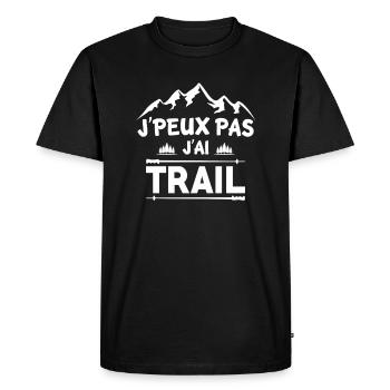 J'peux pas j'ai trail - T-shirt Premium bio Homme - noir - Devant - Nico (187cm)