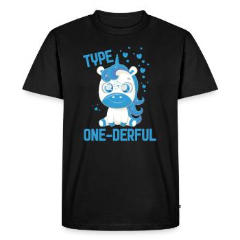 Diabète diabétique pancréas insuline DT1 - T-shirt Premium bio Homme - noir - Devant - Nico (187cm)