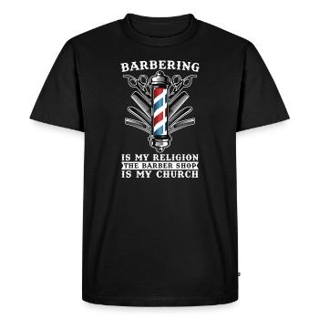 Barber Barbershop Barber Barbe - T-shirt Premium bio Homme - noir - Devant - Nico (187cm)