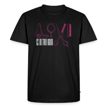 Coiffeur coiffeur coiffeur - T-shirt Premium bio Homme - noir - Devant - Nico (187cm)