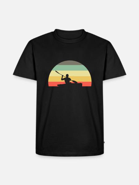 Retro kayak kayak kayaker - Men's Premium Organic T-Shirt - black