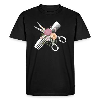Coiffeur coiffeur coiffeur - T-shirt Premium bio Homme - noir - Devant - Nico (187cm)