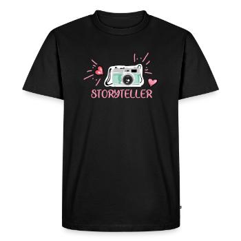 Photographe Photographe Photographie Appareil photo - T-shirt Premium bio Homme - noir - Devant - Nico (187cm)