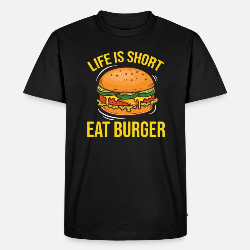 Burger Hamburger Cheeseburger - Männer Premium Bio T-Shirt - Schwarz