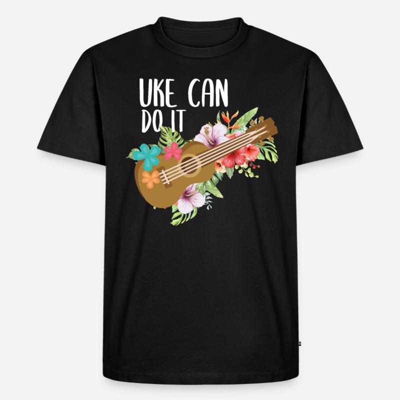 Uke Ukulele - Männer Premium Bio T-Shirt - Schwarz