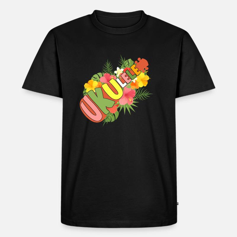 Uke Ukulele - Männer Premium Bio T-Shirt - Schwarz