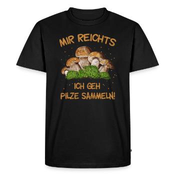Drôle de forêt sort pour les chasseurs de champignons cadeau - T-shirt Premium bio Homme - noir - Devant - Nico (187cm)