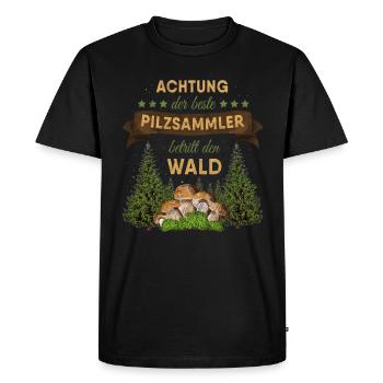 Belle phrase de champignons pour les cueilleurs de champignons cadeau - T-shirt Premium bio Homme - noir - Devant - Nico (187cm)