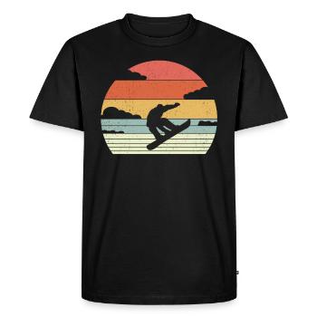 Retro snowboard après-ski - Men's Premium Organic T-Shirt - black - Front - Nico (187cm)