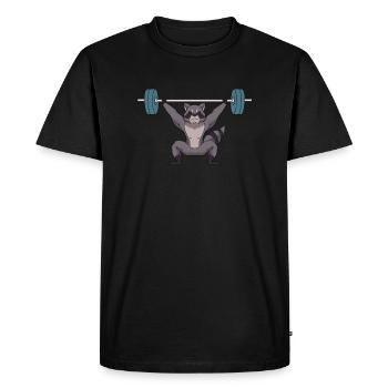 Weightlifting weightlifter barbell - Men's Premium Organic T-Shirt - black - Front - Nico (187cm)