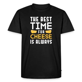 Plateau de fromages Fromages Fromages laitiers - T-shirt Premium bio Homme - noir - Devant - Nico (187cm)