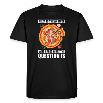 Pizza pizzeria pizza maker - Men's Premium Organic T-Shirt - black - Front - Nico (187cm)