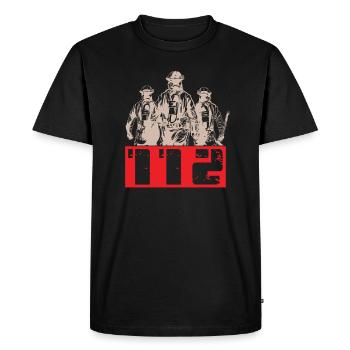 Pompier pompier pompier - T-shirt Premium bio Homme - noir - Devant - Nico (187cm)