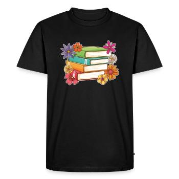 Rat de bibliothèque livre lecture rat de bibliothèque - T-shirt Premium bio Homme - noir - Devant - Nico (187cm)