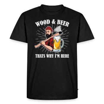 Menuisier menuisier menuisier menuisier - T-shirt Premium bio Homme - noir - Devant - Nico (187cm)