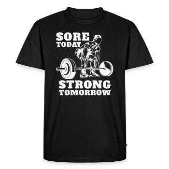 Weightlifting weightlifter barbell - Men's Premium Organic T-Shirt - black - Front - Nico (187cm)