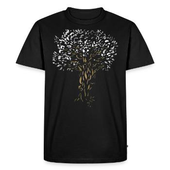 Arbre - cendre / peinture aquarelle nature arbre monde - T-shirt Premium bio Homme - noir - Devant - Nico (187cm)