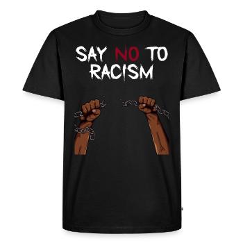 Black Lives Matter -Say NO To Racism - T-shirt Premium bio Homme - noir - Devant - Nico (187cm)