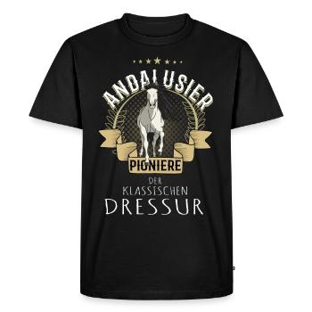 Andalous pionniers du dressage classique - T-shirt Premium bio Homme - noir - Devant - Nico (187cm)