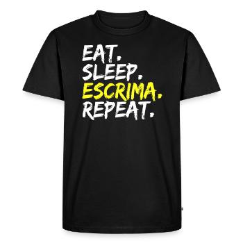 Eat Sleep Escrima Repeat Gift Sports Outfit - Men's Premium Organic T-Shirt - black - Front - Nico (187cm)
