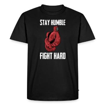 Boxe Boxer Boxer - T-shirt Premium bio Homme - noir - Devant - Nico (187cm)