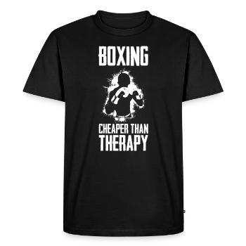 Boxe Boxer Boxer - T-shirt Premium bio Homme - noir - Devant - Nico (187cm)