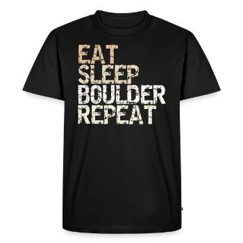 Eat Sleep Boulder Repeat Boulderhalle Kletterer - T-shirt Premium bio Homme - noir - Devant - Nico (187cm)