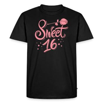 Sweet 16e anniversaire - T-shirt Premium bio Homme - noir - Devant - Nico (187cm)