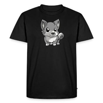 Kawaii Anime Wolf Wilderness Wolves - Men's Premium Organic T-Shirt - black - Front - Nico (187cm)