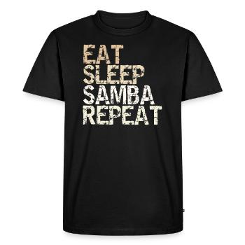 Eat Sleep Samba Repeat vintage dancer saying - Men's Premium Organic T-Shirt - black - Front - Nico (187cm)
