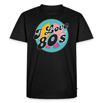 Rétro 80s l’ère Vintage 80 80 - T-shirt Premium bio Homme - noir - Devant - Nico (187cm)