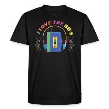 Rétro 80s l’ère Vintage 80 80 - T-shirt Premium bio Homme - noir - Devant - Nico (187cm)