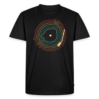 Retro Vinyl Record Record Collector - Men's Premium Organic T-Shirt - black - Front - Nico (187cm)