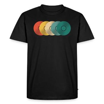 Retro Vinyl Record Record Collector - Men's Premium Organic T-Shirt - black - Front - Nico (187cm)