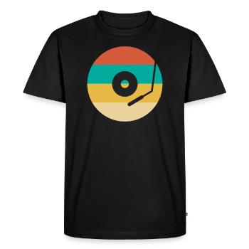 Retro Vinyl Record Record Collector - Men's Premium Organic T-Shirt - black - Front - Nico (187cm)