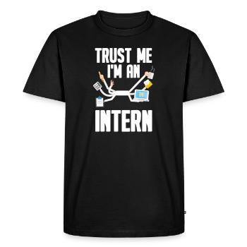 Traineeship Intern - Men's Premium Organic T-Shirt - black - Front - Nico (187cm)