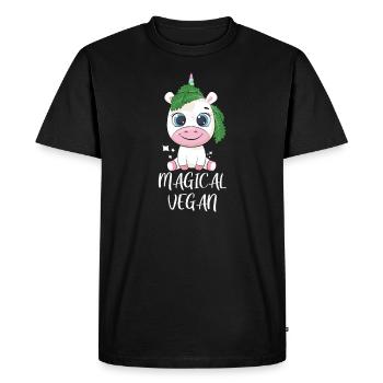 Végétaliens végétaliennes légumes Végétalien - T-shirt Premium bio Homme - noir - Devant - Nico (187cm)