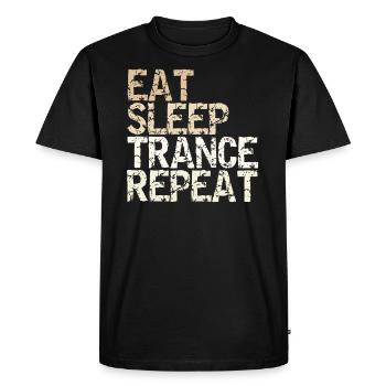 Eat Sleep Trance Repeat vintage saying hypnosis - Men's Premium Organic T-Shirt - black - Front - Nico (187cm)