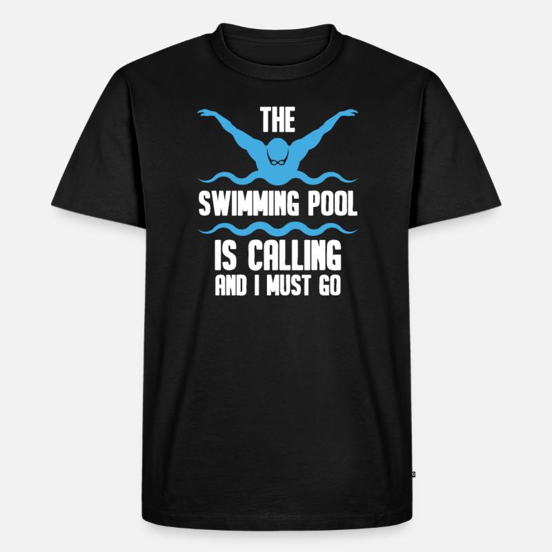 Schwimmen Schwimmer - Männer Premium Bio T-Shirt - Schwarz