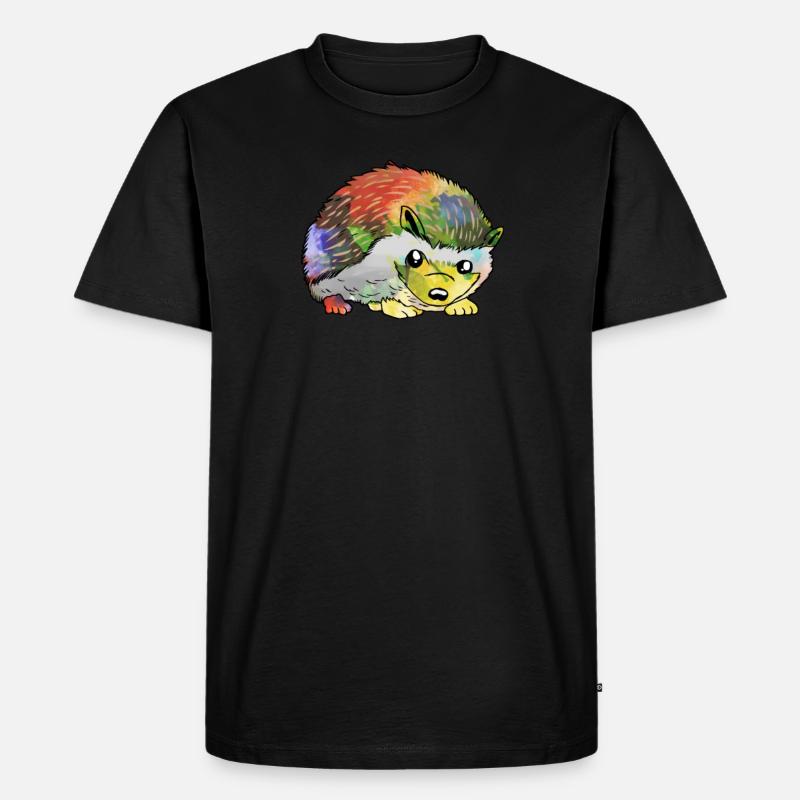 Igel - Männer Premium Bio T-Shirt - Schwarz